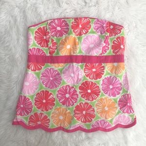 Lilly Pulitzer Juice Stand Scalloped Hem Top *Altered*
